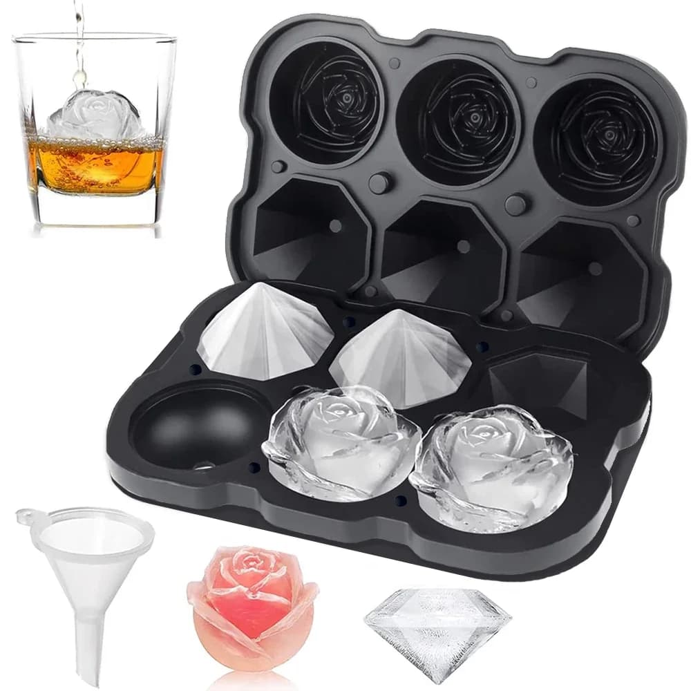 6-rums rose isterningbakke med tragt