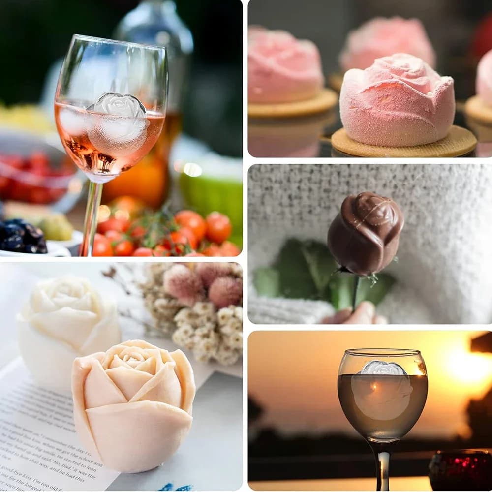 6-rums rose isterningbakke med tragt